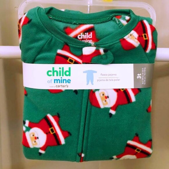 5/$20 NEW 3T Boys Fleece Christmas Santa Footie Pajamas - Picture 2 of 3